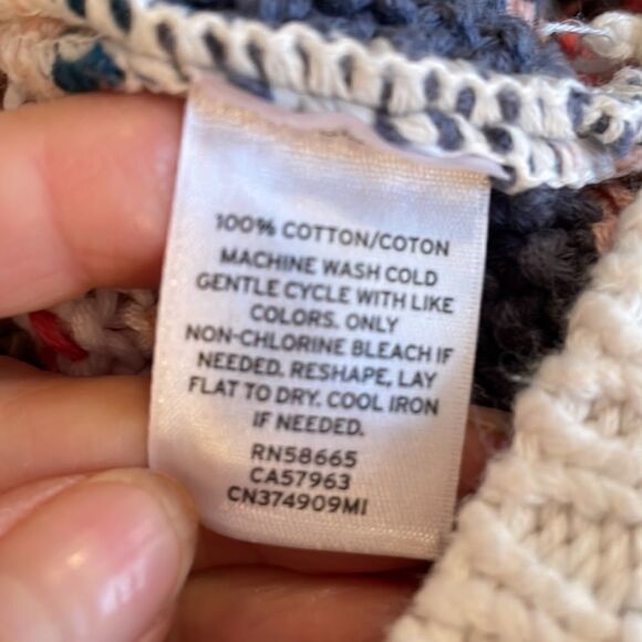 Caslon loose knit tan, pink & blue striped tunic sweater - Picture 8 of 8